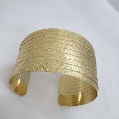 Tırtık Desenli Gold Kesik Plaka Çoklu Görünüm Kelepçe Bileklik