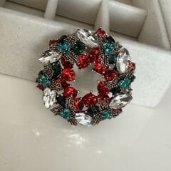 İthal Taşlı Çelenk Broş