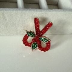 İthal Taşlı İkili Baston Şeker Broş