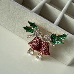 İthal Taşlı İkili Çan Broş