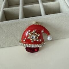İthal Taşlı Yılbaşı Şapka Broş