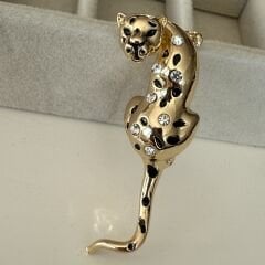 İthal Taşlı Kaplan Broş