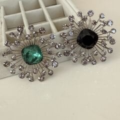İthal Taşlı Tasarım Broş