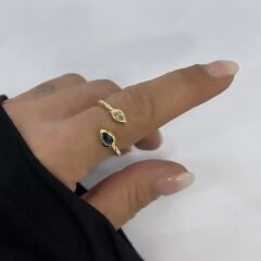 Özel Seri Mavi Beyaz Damla Kesme Taşlı Burgu Plaka Yüzük