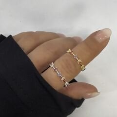 Özel Seri Renki Zirkon Taşlı Çıtır Yüzük