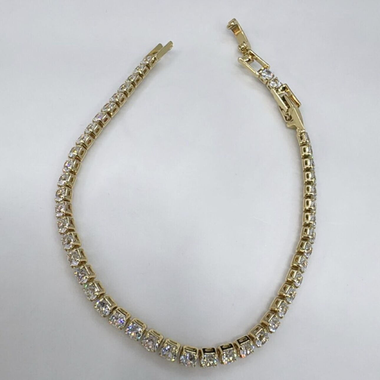 Özel Seri Gold İnce 14K Altın Kaplama  Su Yolu  Sıra Bileklik