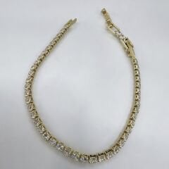 Özel Seri Gold İnce 14K Altın Kaplama  Su Yolu  Sıra Bileklik