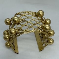 Özel Seri Hasır Örme Üzeri Çoklu Topçuk Detay Kelepçe Bileklik