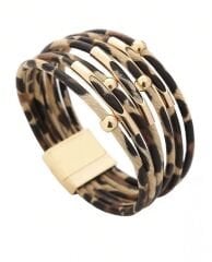 Leopar Desen Dokuma Bileklik