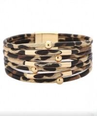 Leopar Desen Dokuma Bileklik