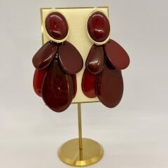 Özel Seri Marka Model Renk Geçişli Reçine Sallantı  Küpe