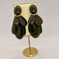 Özel Seri Marka Model Renk Geçişli Reçine Sallantı  Küpe