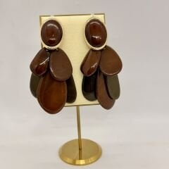 Özel Seri Marka Model Renk Geçişli Reçine Sallantı  Küpe