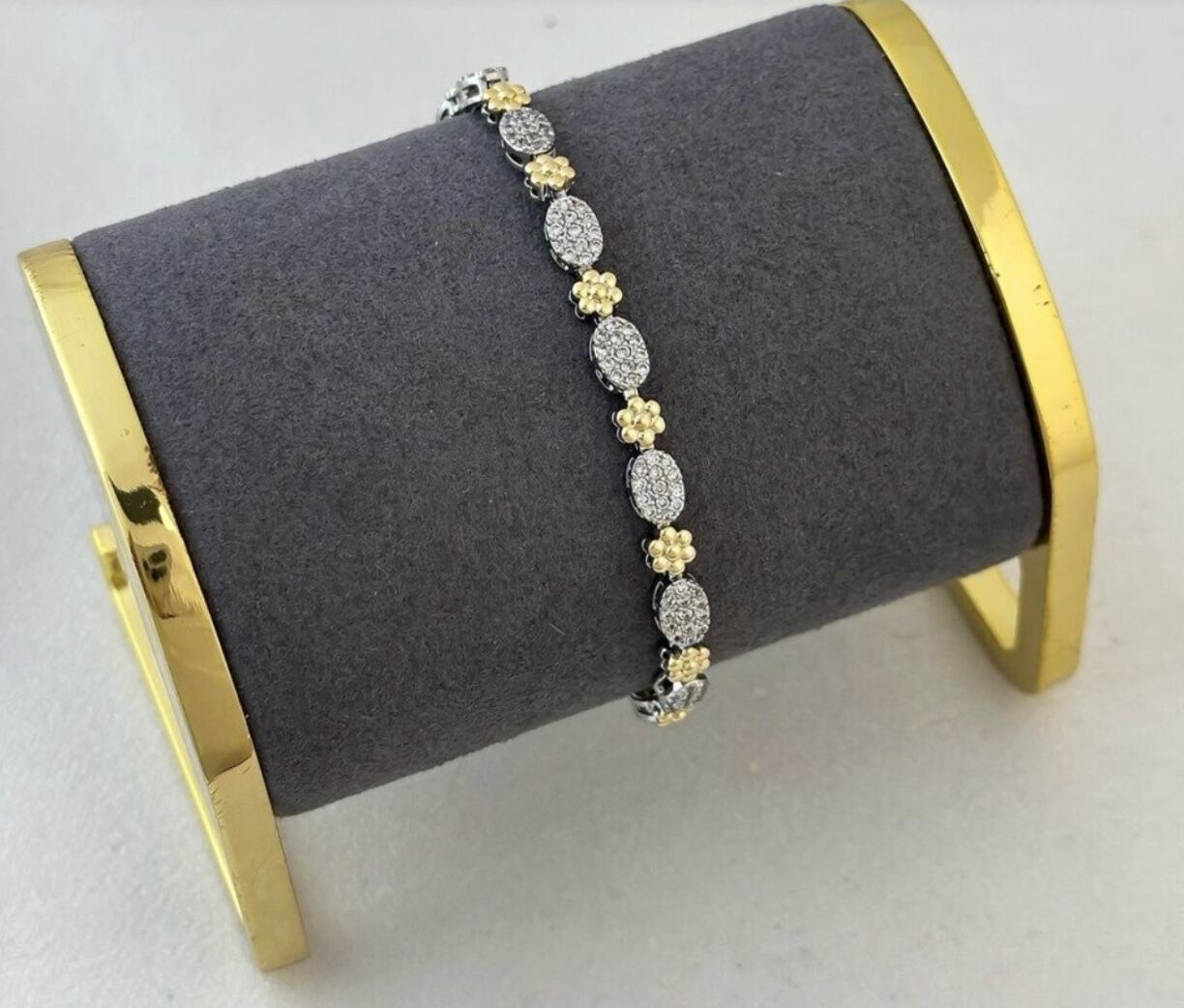 Özel Seri İki Renkli 14K Altın Kaplama  Figür Detay Bileklik {18cm]