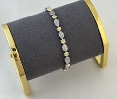 Özel Seri İki Renkli 14K Altın Kaplama  Figür Detay Bileklik {18cm]