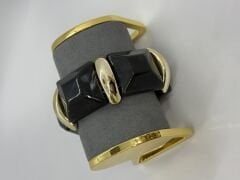 Kare Hareli Kemik Gold Detay Esnek Bileklik