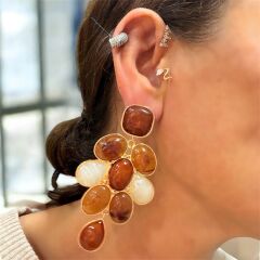 Marka Model Kahve Form Sarkıt Püskül Küpe