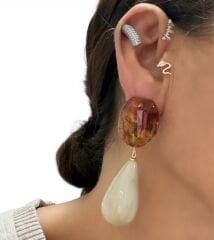 Marka Model Hareli Damla Sallantı Küpe