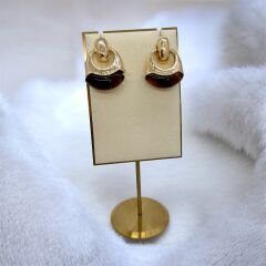 Marka Model Gold Kahve Geçişli Küpe