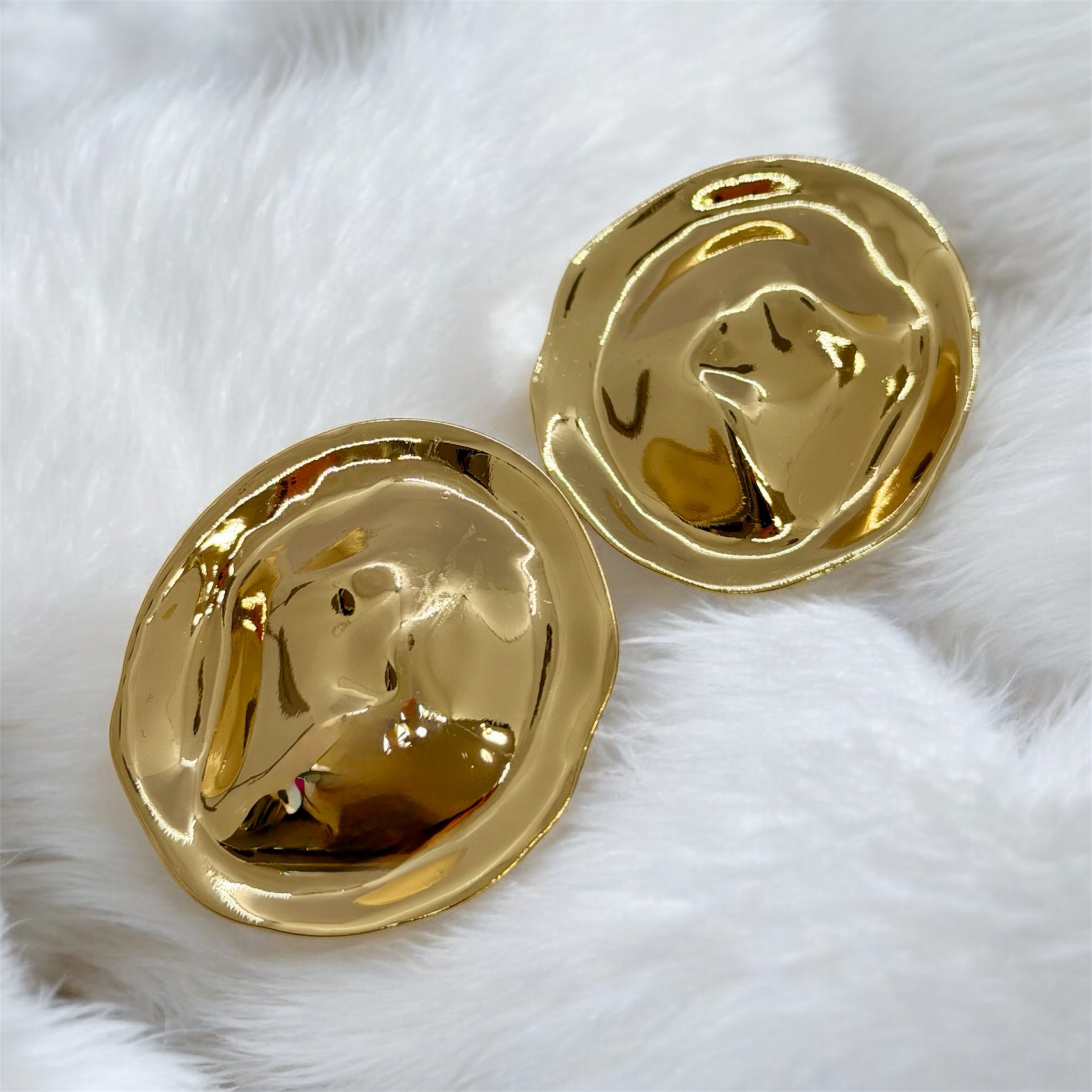 Ezme Plaka Desen Oval Plaka Küpe