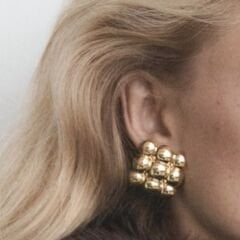 Marka Model Petek Desen Kare Küpe