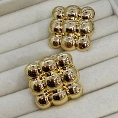 Marka Model Petek Desen Kare Küpe