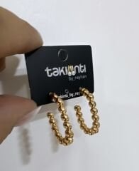 Oval Topçuk Küpe