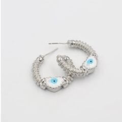 Özel Seri Burgu Model Göz Nazar Halka Küpe