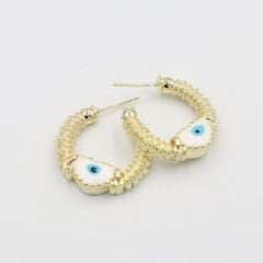 Özel Seri Burgu Model Göz Nazar Halka Küpe