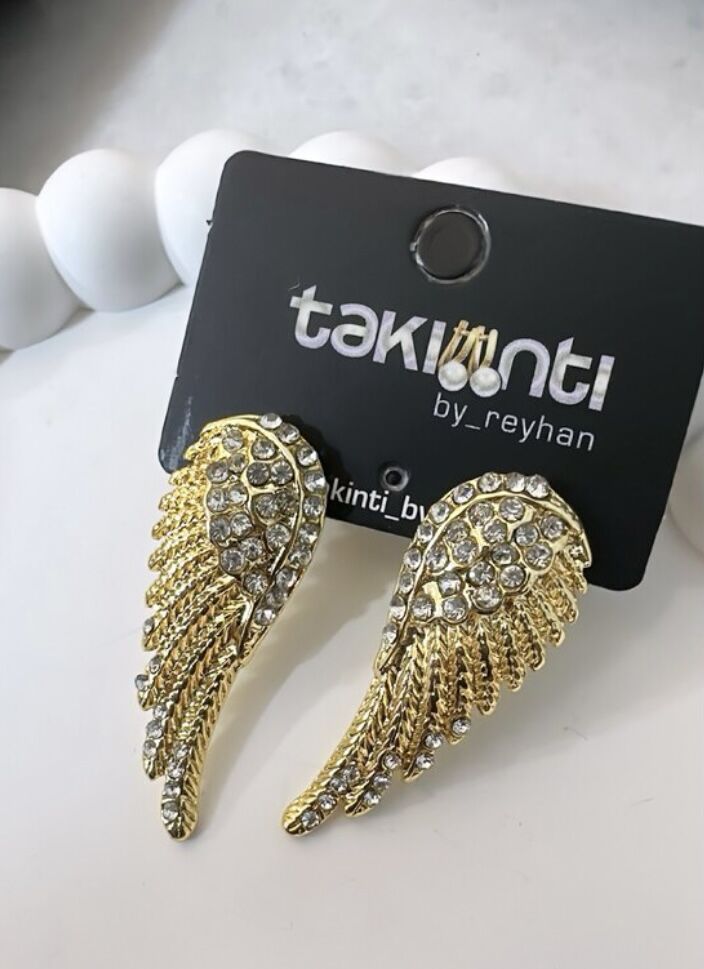 Zirkon Taşlı Kanat Küpe