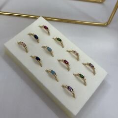 Oval Taşlı Topçuk Çıtır Yüzük