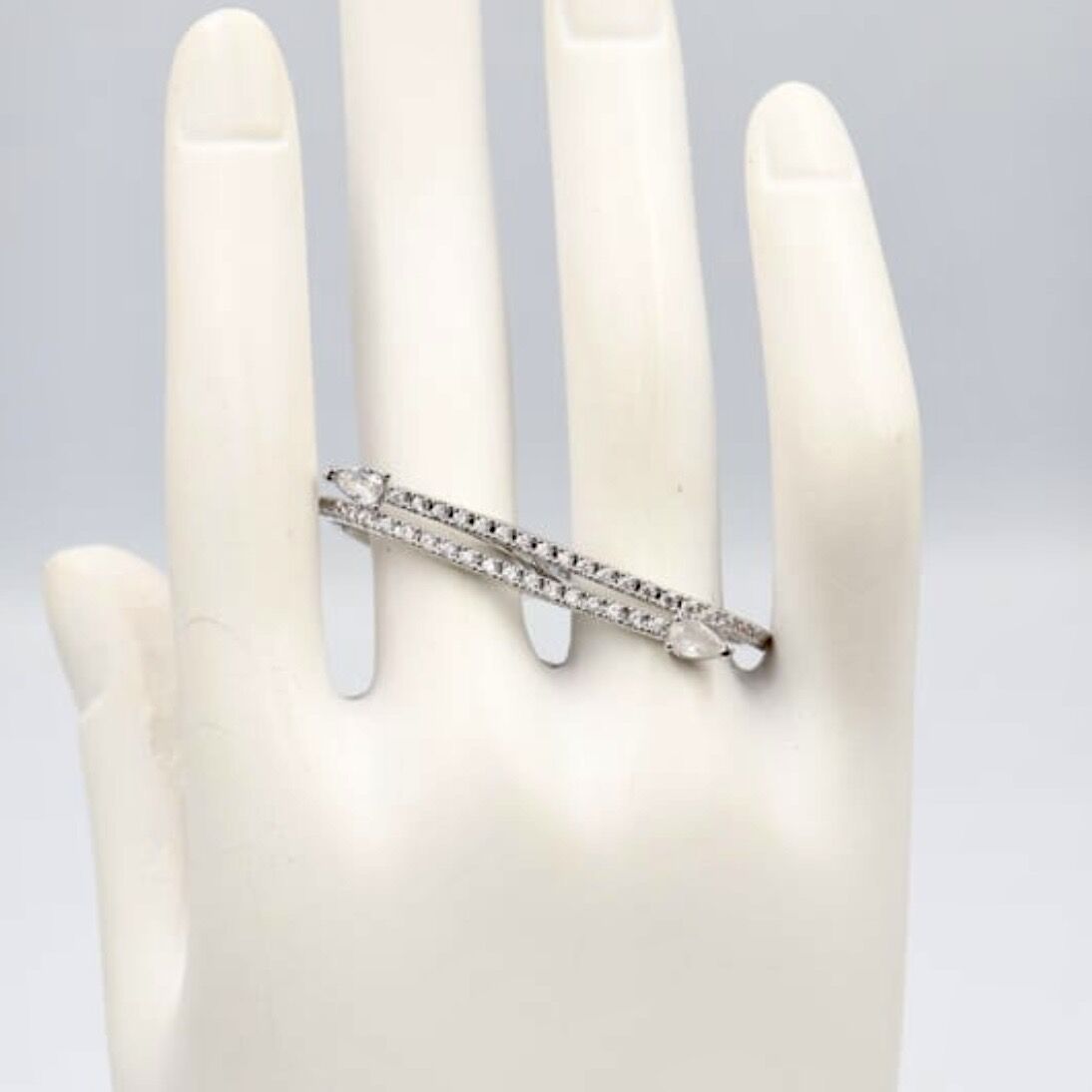 Özel Seri Taşlı Çubuk Model İki Parmak Yüzük