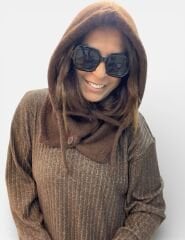 Yumuşak Dokulu Düğmeli Balaclava