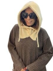 Yumuşak Dokulu Düğmeli Balaclava