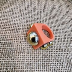 Gold Topçuk Detay Mineli Yüzük