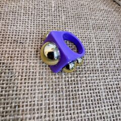 Gold Topçuk Detay Mineli Yüzük