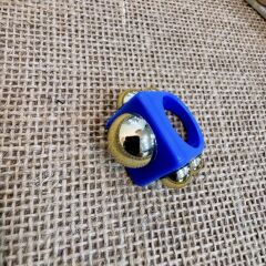 Gold Topçuk Detay Mineli Yüzük