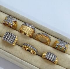 Özel Seri İthal Zirkon Taşlı Kare Plaka Ayarlanabilir Yüzük