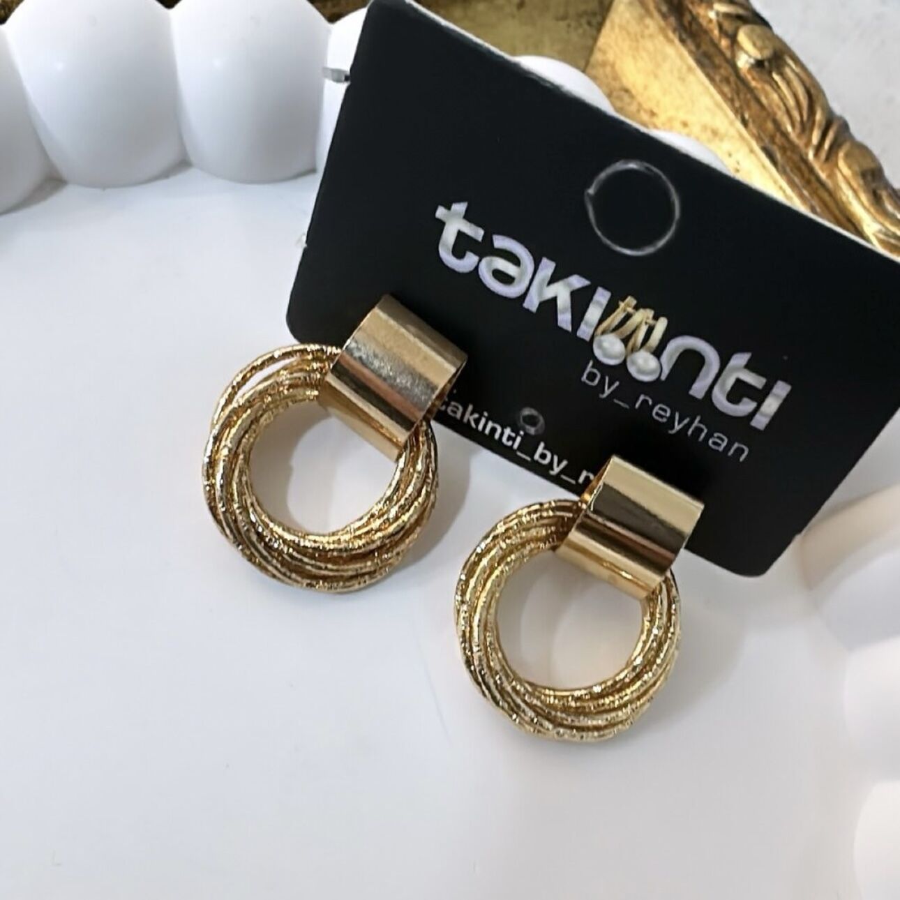 Özel Seri Parlak Çoklu Tel Sarma Küpe