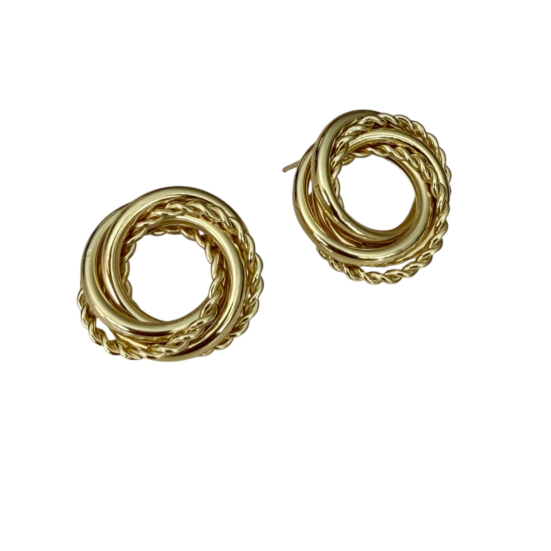 Burgu Halka Detay Üçlü GörünümVintage Küpe