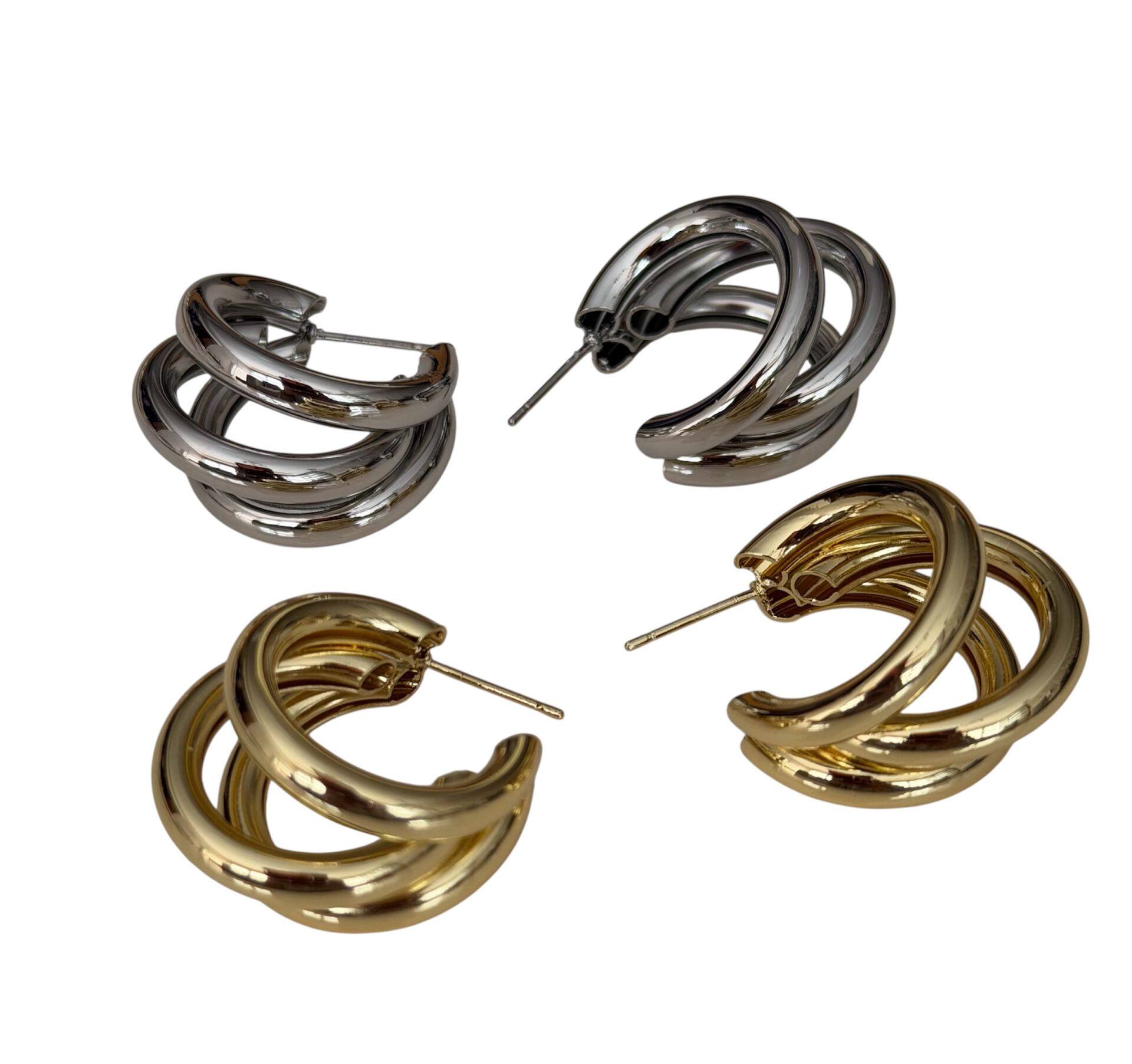 Üçlü Görünüm Orta  Boy Vintage Küpe