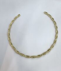 Çelik Burgu Plaka Choker Kolye
