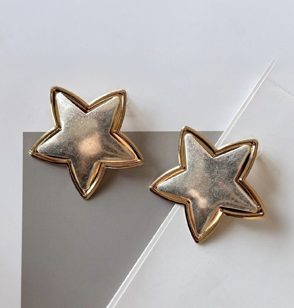 Özel Seri İki Renk Yıldız Küpe