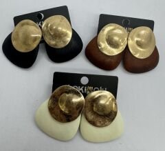 Gold Plakada Oval Küpe