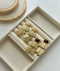 Özel Seri Taşlı Dövme Plaka Sallantı Küpe