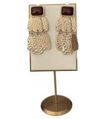 Özel Seri Taşlı Dövme Plaka Sallantı Küpe