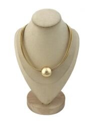 Çoklu Tel Görünüm Topçuk Detay Mıknatıslı Kolye (42 Cm)