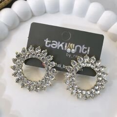 Özel Seri Zirkon Taşlı Daire Model Küpe