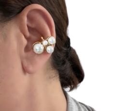 Özel Seri Büyüklü Küçüklü İncili  Kıkırdak Küpe (2’li)