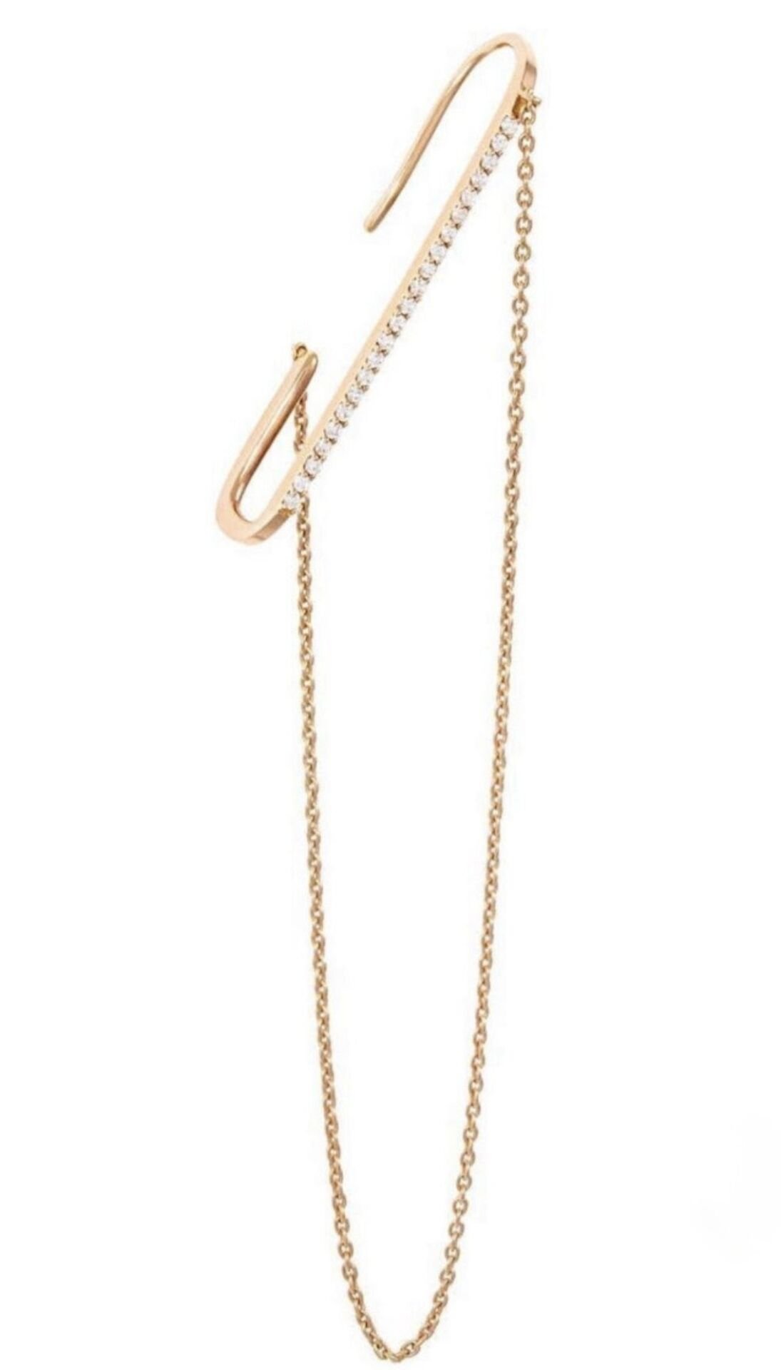 Özel Seri Taşlı Zincir Sallantı Tasarım Kıkırdak Küpe